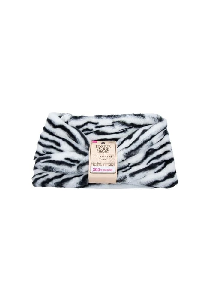 DAISO Eco Fur Snood Zebra Animal Design